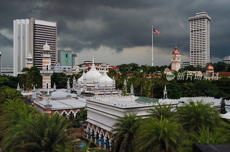 清真寺Jamek Mosque minarets和domes